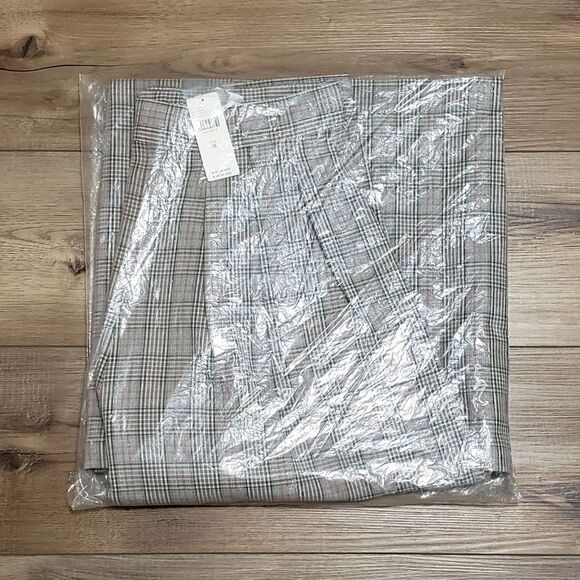 Anthropologie Corey Lynn Calter Pleated Wide-Leg Plaid Trousers Size Medium NWT - Picture 9 of 12